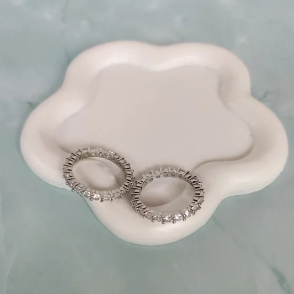 Anillo Prisma Acero Inoxidable Clásico con Circón Sintético