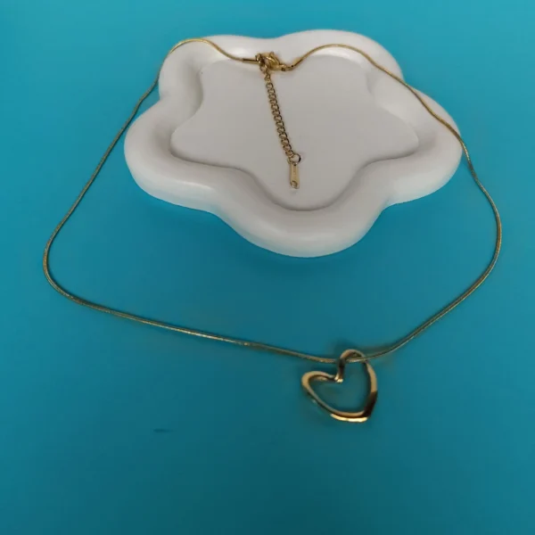 Cadena Dorada Corazón en Acero Inoxidable Enchapado En 18 kilates - Image 2