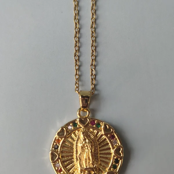 Cadena Dorada de la Virgen Redonda en Acero Inoxidable - Image 2