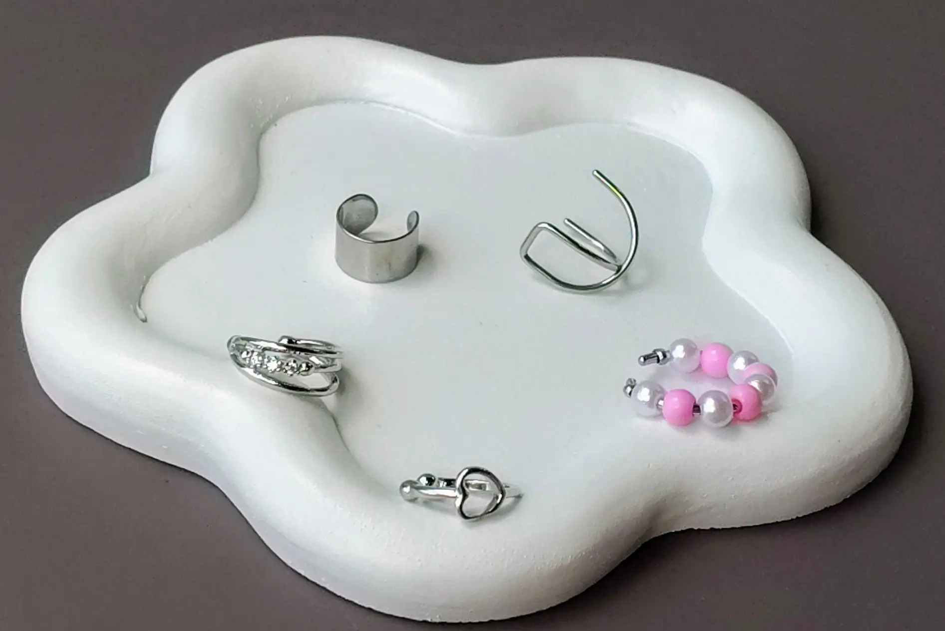 Earcuf Plateado X5 Sin Perforar Acero Inoxidable Circonio