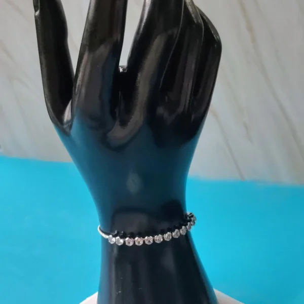 Pulsera Brillante Azul en Rodio con Circón en Acero Inoxidable - Image 2