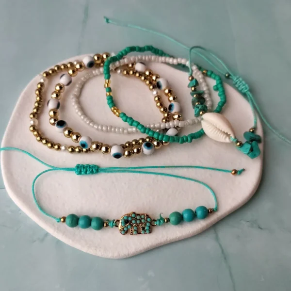 Pulsera Turquesa Elefante en Aleación