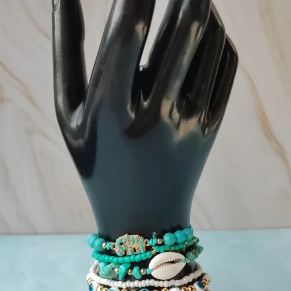 Pulsera Turquesa Elefante en Aleación - Image 2