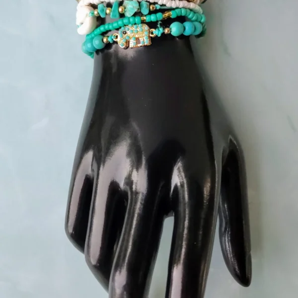 Pulsera Turquesa Elefante en Aleación - Image 3