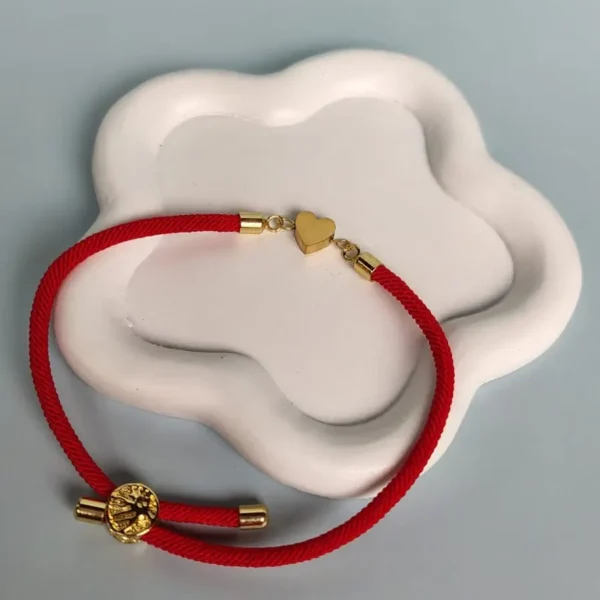 Pulsera en Nylon con Corazón en Acero Inoxidable