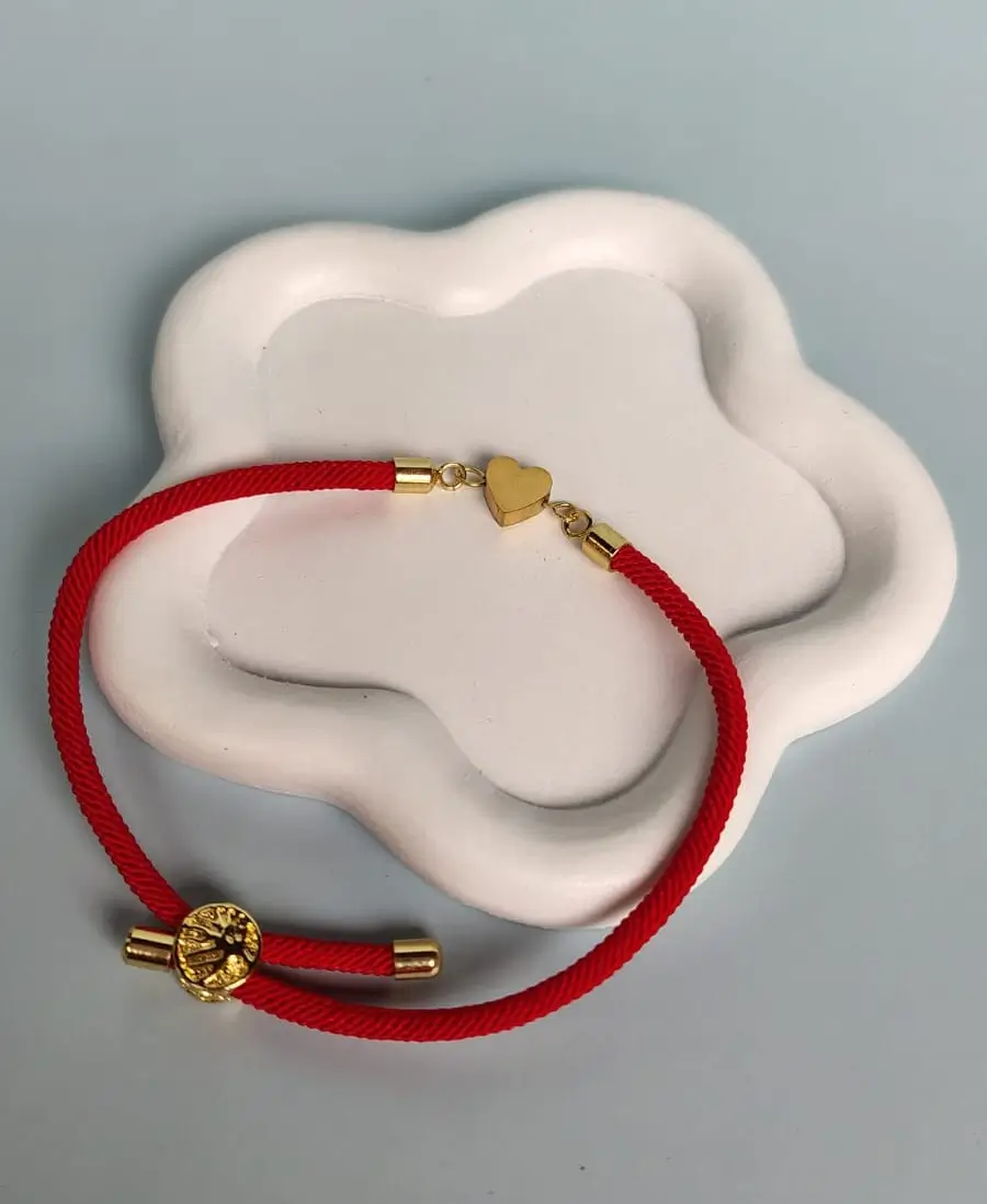 Pulsera en Nylon con Corazón en Acero Inoxidable