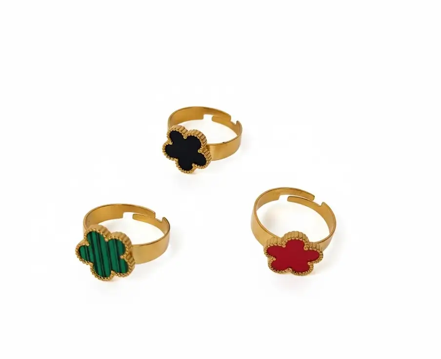 Set Anillos De Trébol  Ajustables