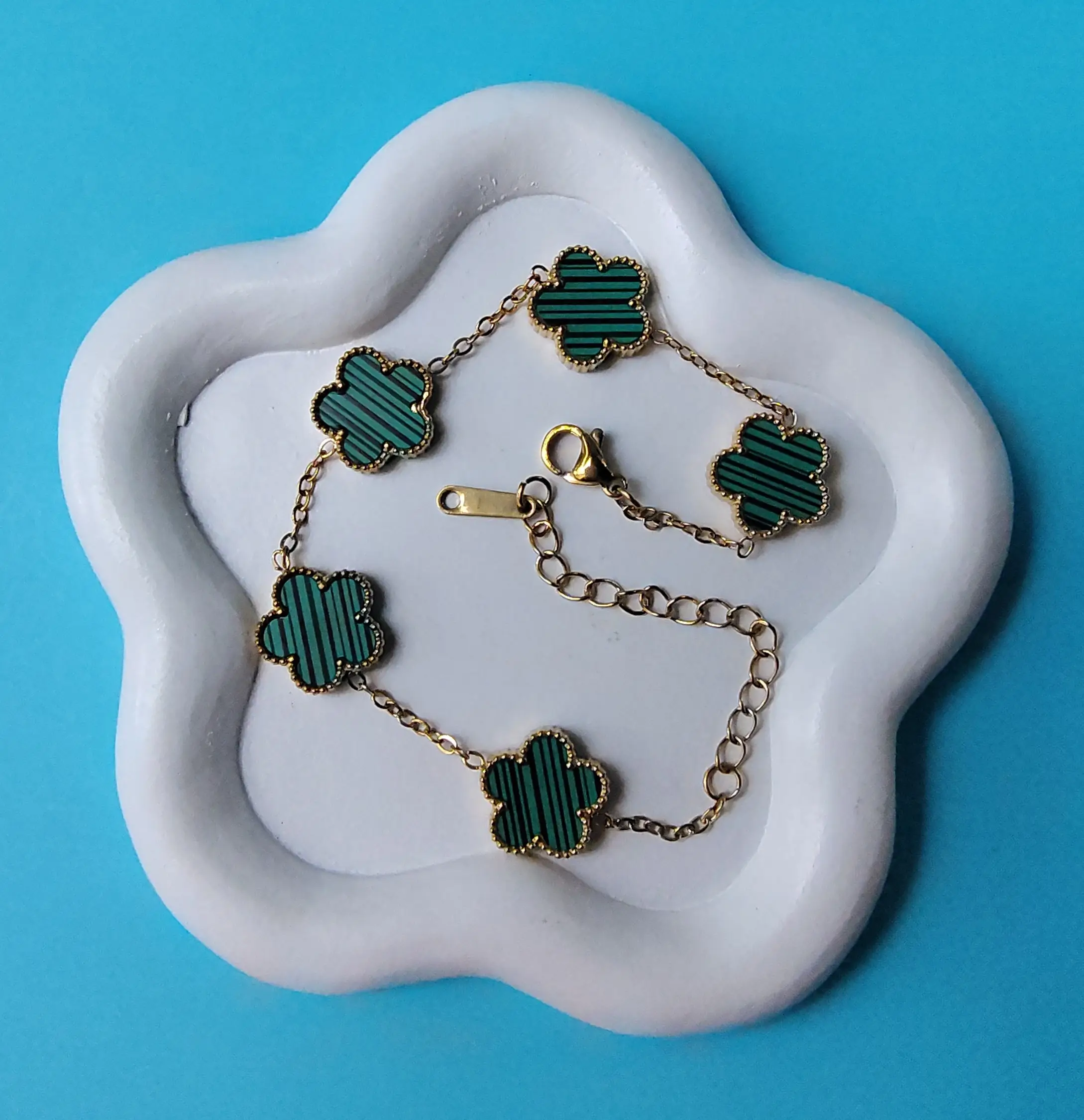 Pulsera Trébol 5 Hojas en Acero Inoxidable