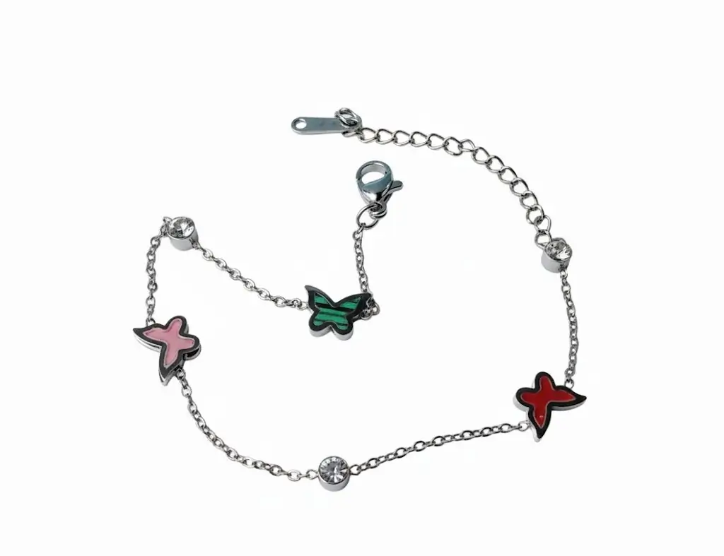 Pulsera  Mariposas plateada